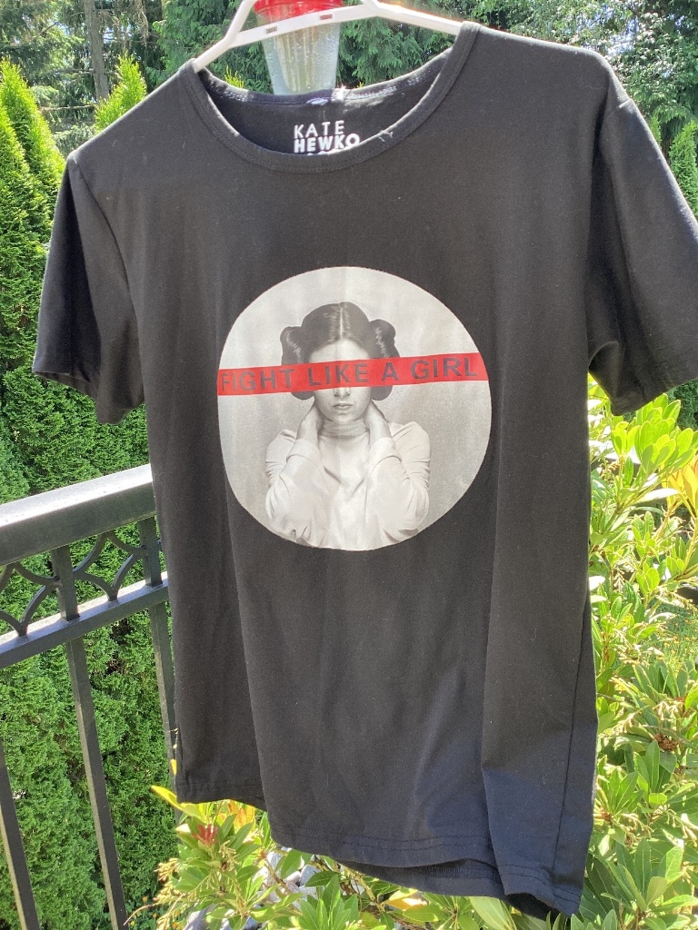 KATE HEWKO rare graphic “Fight like a Girl” t shirt. Small. black